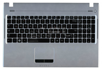 <!--Клавиатура для ноутбука Samsung Q530 с корпусом (серебро)-->