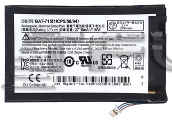 <!--Аккумуляторная батарея BAT-715 для Acer Iconia Tab B1-710 3.7V 10Wh (Brand)-->