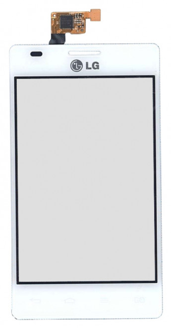 <!--Сенсорное стекло (тачскрин) для LG Optimus L5 Dual E615 (белый)-->