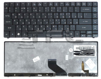 <!--Клавиатура для ноутбука Acer Aspire Timeline 3410 3410T 3410G 4741 3810 3810T с подсветкой (черная) -->