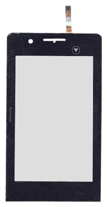 <!--Сенсорное стекло (тачскрин) для Philips Xenium X703 (черный)-->