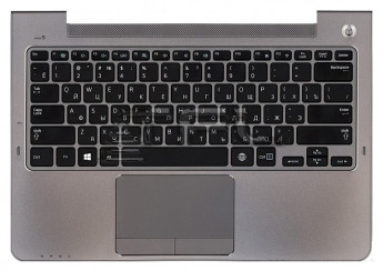 <!--Клавиатура для ноутбука Samsung NP-535U3C 535U3C BA75-04055M с серебристым корпусом (черная)-->