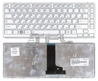 <!--Клавиатура для ноутбука Toshiba Satellite T230 T230D T235 T235D (серебро)-->