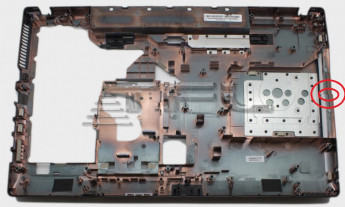 <!--Нижняя часть корпуса для Lenovo G770 / G780 (новая, дефект направляющей привода)-->