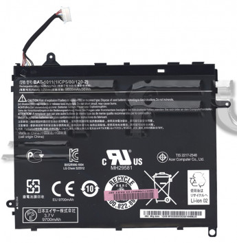 <!--Аккумуляторная батарея BAT-1011 для Acer Iconia Tablet A510 A700 3.7V 9800mAh (черная)-->