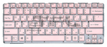 <!--Клавиатура для ноутбука Sony SVE14A без рамки (розовая)-->
