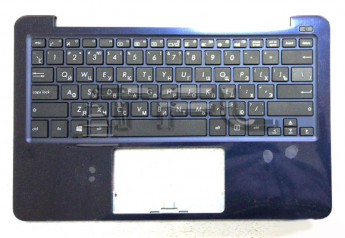<!--Клавиатура для Asus E202SA с корпусом (топкейс), 90NL0052-R32RU0 (тёмно-синяя)-->