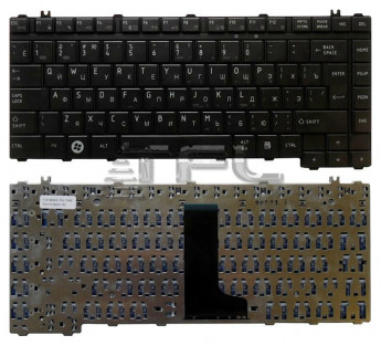 <!--Клавиатура для ноутбука Toshiba Satellite A200 A300 M300 L300 M500 M505 глянцевая (черная)-->