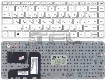 <!--Клавиатура для ноутбука HP Pavilion 14-e с рамкой (белая) -->