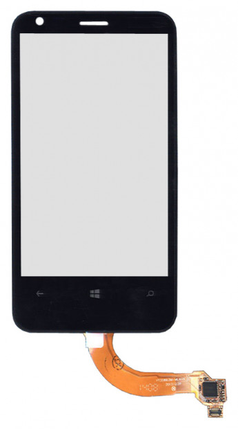 <!--Сенсорное стекло (тачскрин) для Nokia Lumia 620 с рамкой (черный)-->