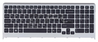 <!--Клавиатура для ноутбука Sony Vaio VPC-F219fc с подсветкой и серой рамкой (черная)-->