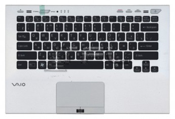<!--Клавиатура для ноутбука Sony Vaio VPC-SB VPC-SD с корпусом и fingerprint (серебро)-->