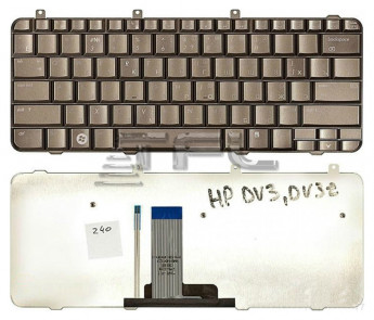 <!--Клавиатура для ноутбука HP Pavilion dv3-1000 dv3z-1000 с подсветкой (бронза)-->