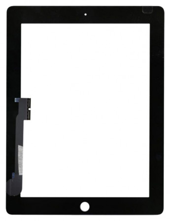 <!--Сенсорное стекло (тачскрин) для iPad 3/4 (черный)-->