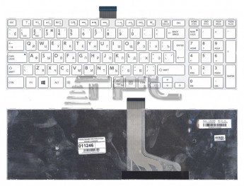 <!--Клавиатура для ноутбука Toshiba Satellite C55 C55-A C55dt с рамкой (белая)-->