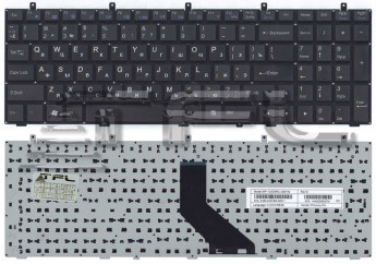 <!--Клавиатура для ноутбука DNS Clevo W350 w370 c рамкой и подсветкой, плоский ENTER (черная)-->