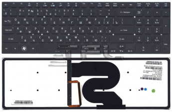 <!--Клавиатура для ноутбука Acer 8951, 5951 с подсветкой (черная) -->