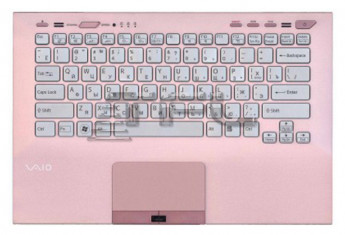 <!--Клавиатура для ноутбука Sony Vaio VPC-SB VPC-SD с корпусом и fingerprint (розовая)-->