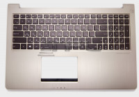 Клавиатура для Asus UX51VZ, с корпусом и подсветкой, 90R-NWO1K1L80Y (серебро)