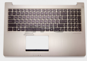 <!--Клавиатура для Asus UX51VZ, с корпусом и подсветкой, 90R-NWO1K1L80Y (серебро)-->