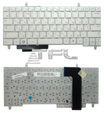 <!--Клавиатура для ноутбука Samsung N210 N220 с корпусом (белая)-->