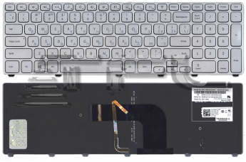 <!--Клавиатура для ноутбука Dell Inspiron 17-7737 с подсветкой (серебро)-->
