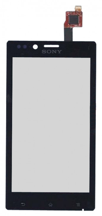 <!--Сенсорное стекло (тачскрин) для Sony Xperia J (черный)-->