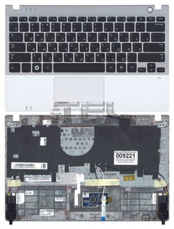 <!--Клавиатура для ноутбука Samsung NP350U2B с серебристым корпусом, BA75-03263C (черная)-->