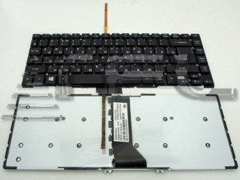 <!--Клавиатура для ноутбука Acer Aspire R7-571 c подсветкой без рамки (черная)-->