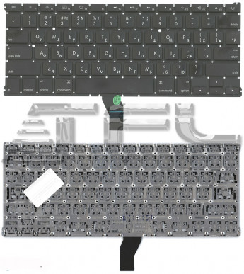 <!--Клавиатура для ноутбука Apple A1369 плоский ENTER без подсветки 2010+ (черная)-->