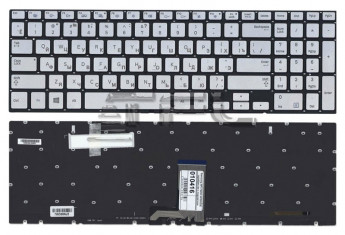 <!--Клавиатура для ноутбука Samsung NP770Z5E NP880Z5E с подсветкой без рамки (серебро)-->